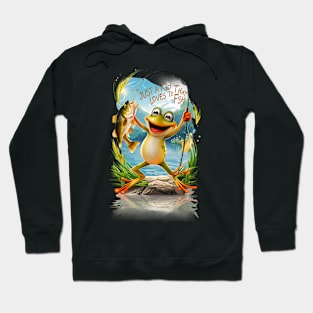 Aquatic Friendship: Frog With Fish on Water Hoodie